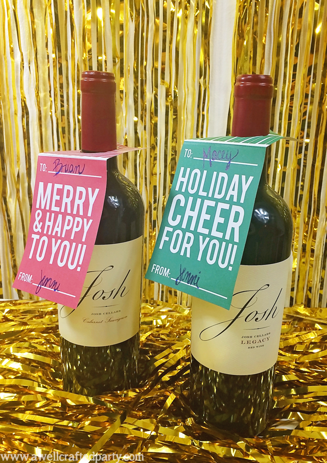 Holiday Wine Gift Tag | A Well Crafted Party